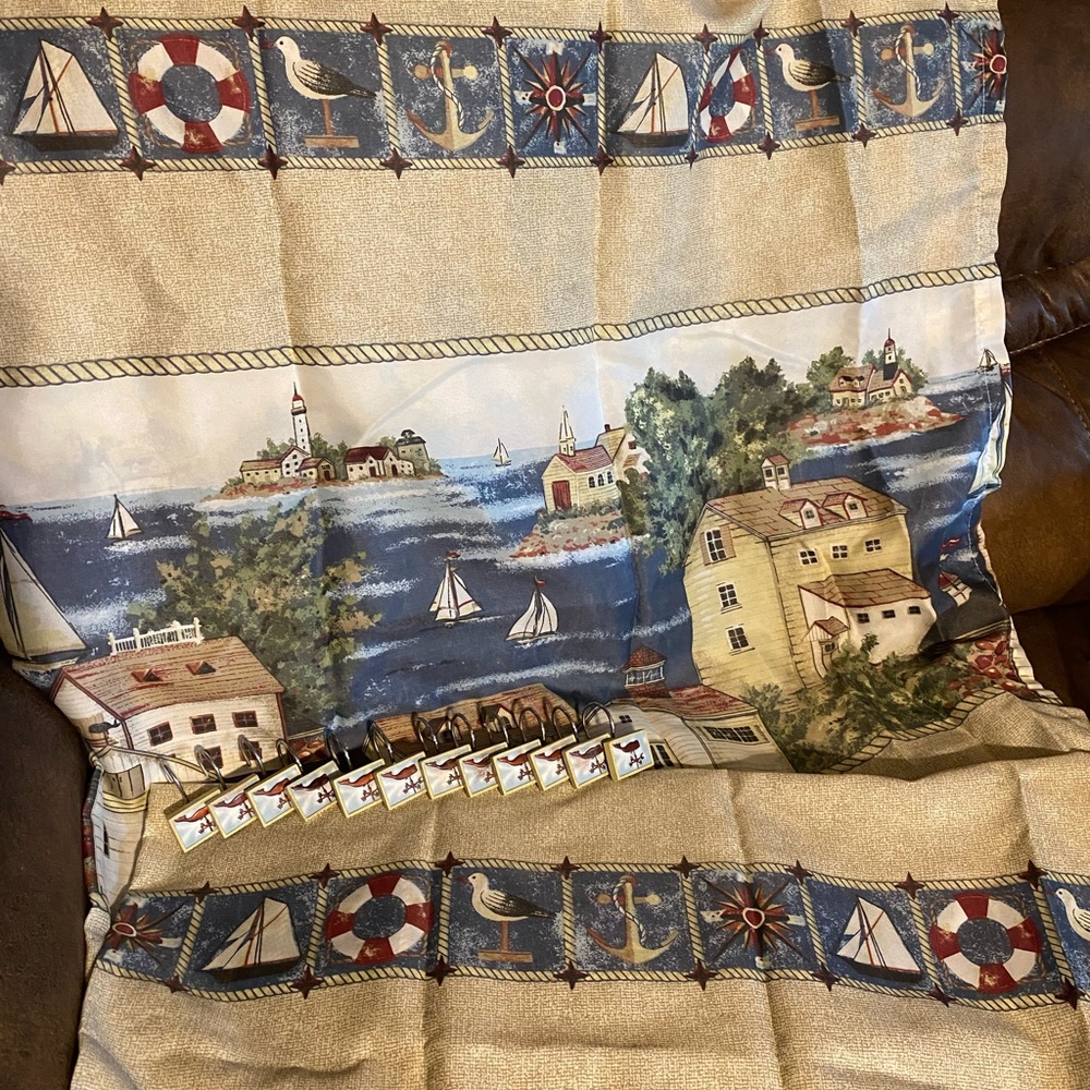 Shower curtain/hooks